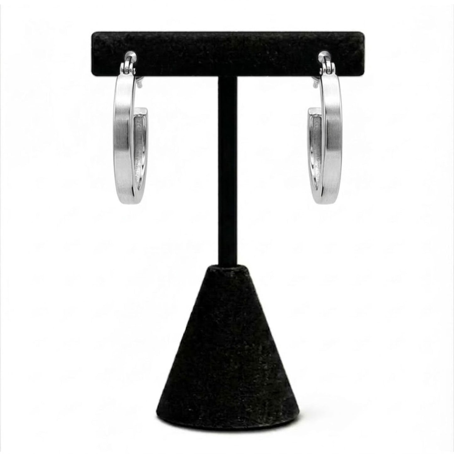 0.5" Silver Hoop Earrings Classic Round Fashion Jewelry for Women main product image