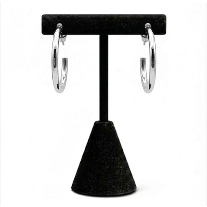 1 Inch Silver Hoop Earrings Classic Round Jewelry for Women