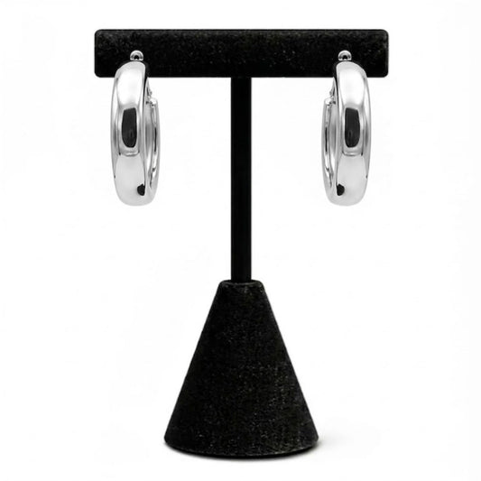 1 Inch Silver Hoop Earring Classic Round Fashion Jewelry for Women