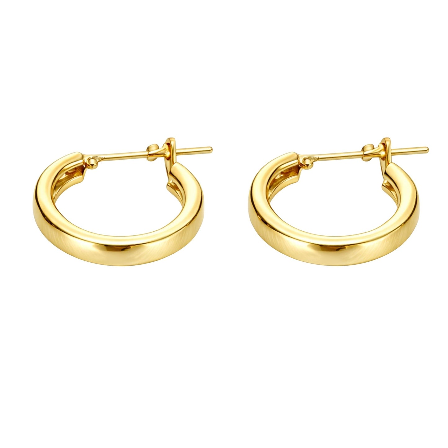 0.5" Gold Tone Polished Tube Hoop Earrings – Classic Everyday Jewelry
