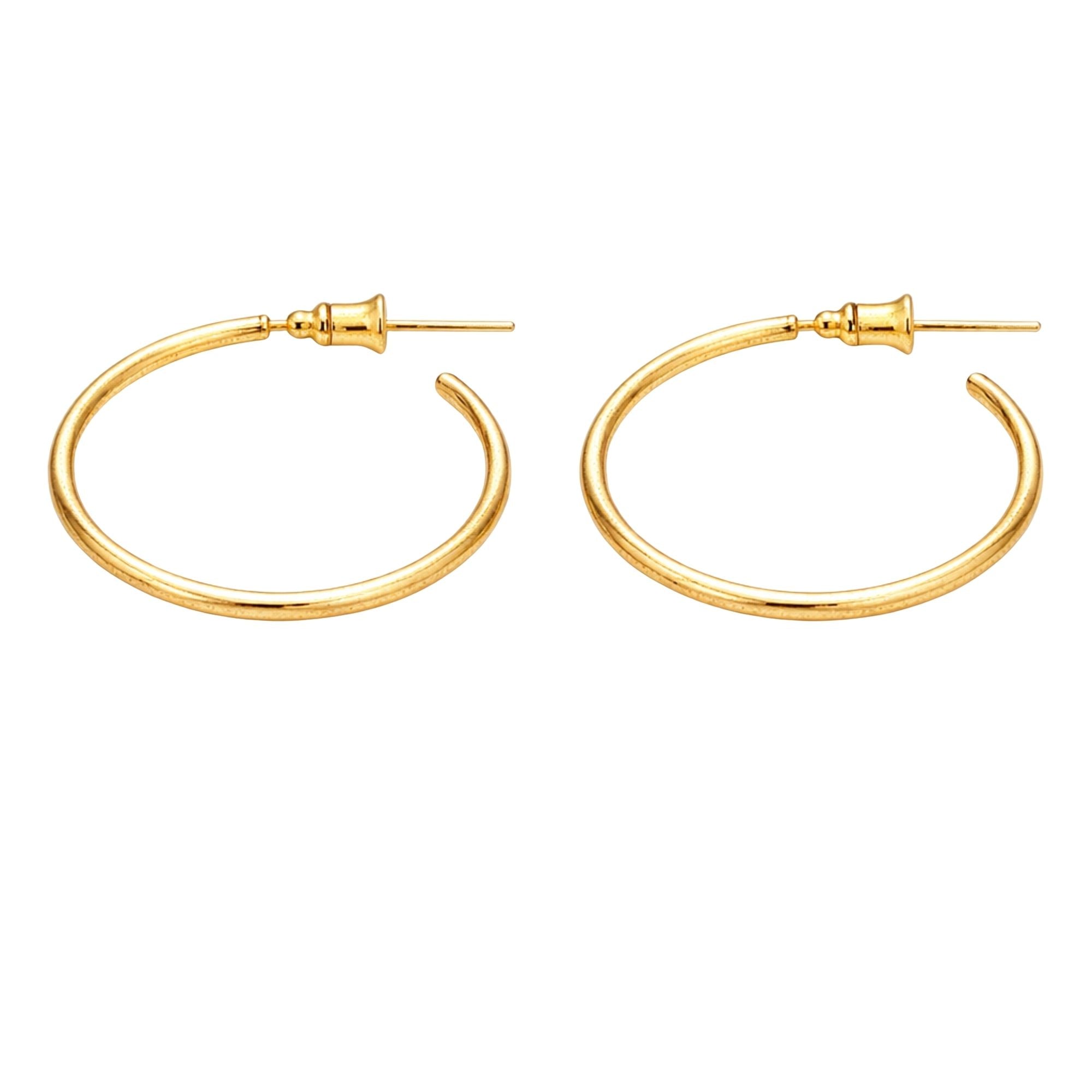 1 Inch Gold Tone Thin Wire Open Hoop Lightweight Earrings Hoop Earrings product detail image