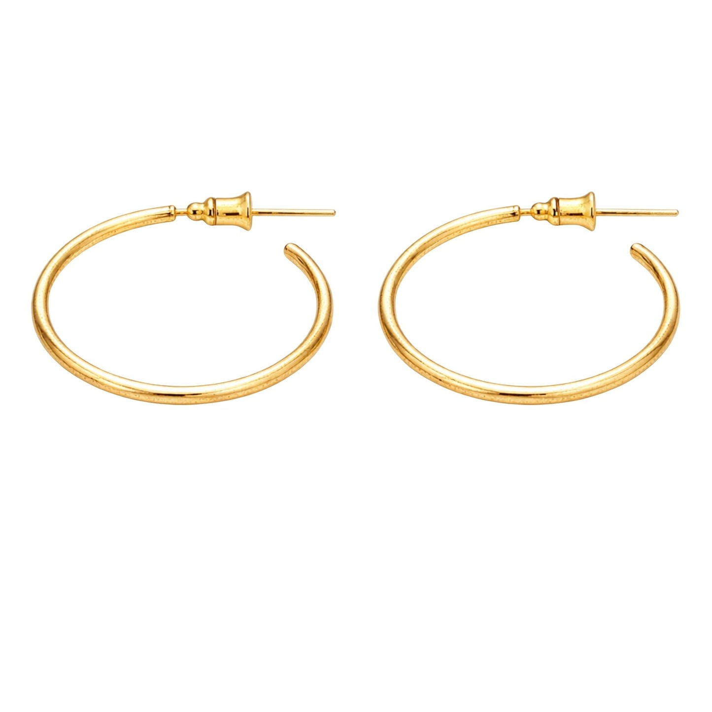  1" Gold Tone Thin Wire Open Hoop Earrings – Delicate Everyday Jewelry