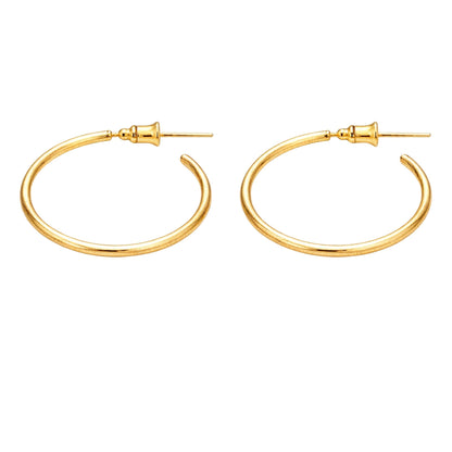  1" Gold Tone Thin Wire Open Hoop Earrings – Delicate Everyday Jewelry