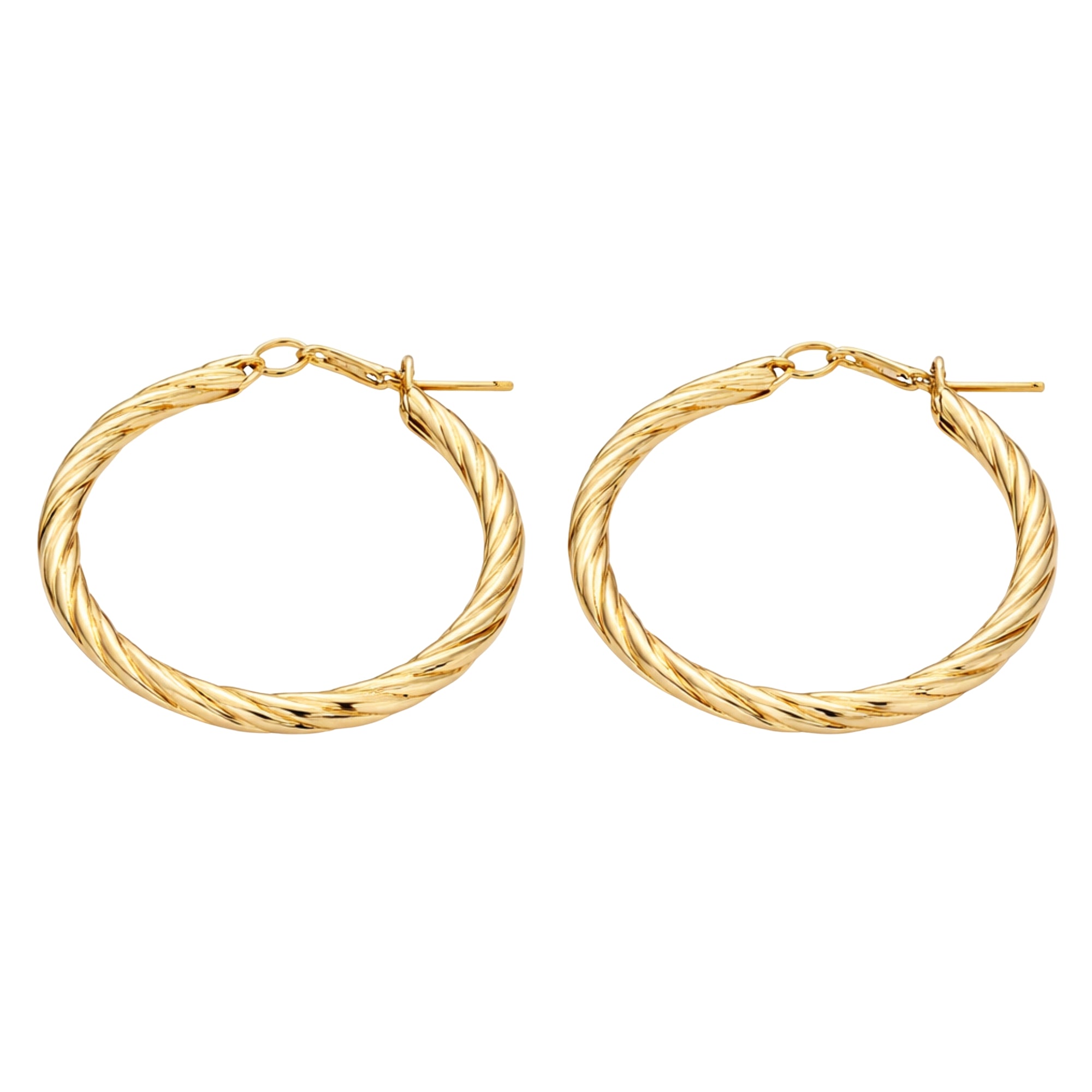 1.3 Inch Gold Tone Twisted Rope Hoop Classic Earrings for Women Hoop Earrings product detail image