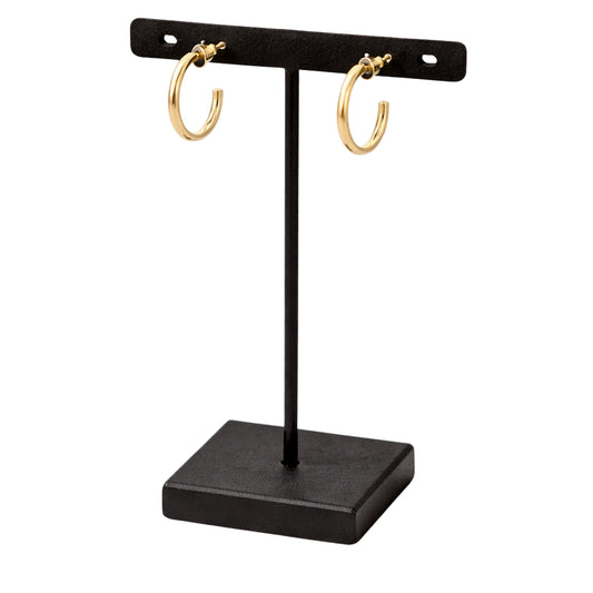 0.5 Inch Gold Tone Chunky Tube Open Hoop Earrings Everyday Style