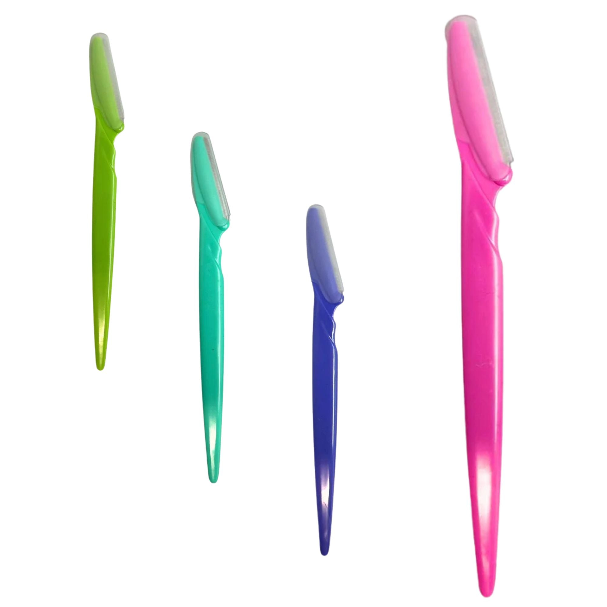 Four colorful toothbrushes on a white background