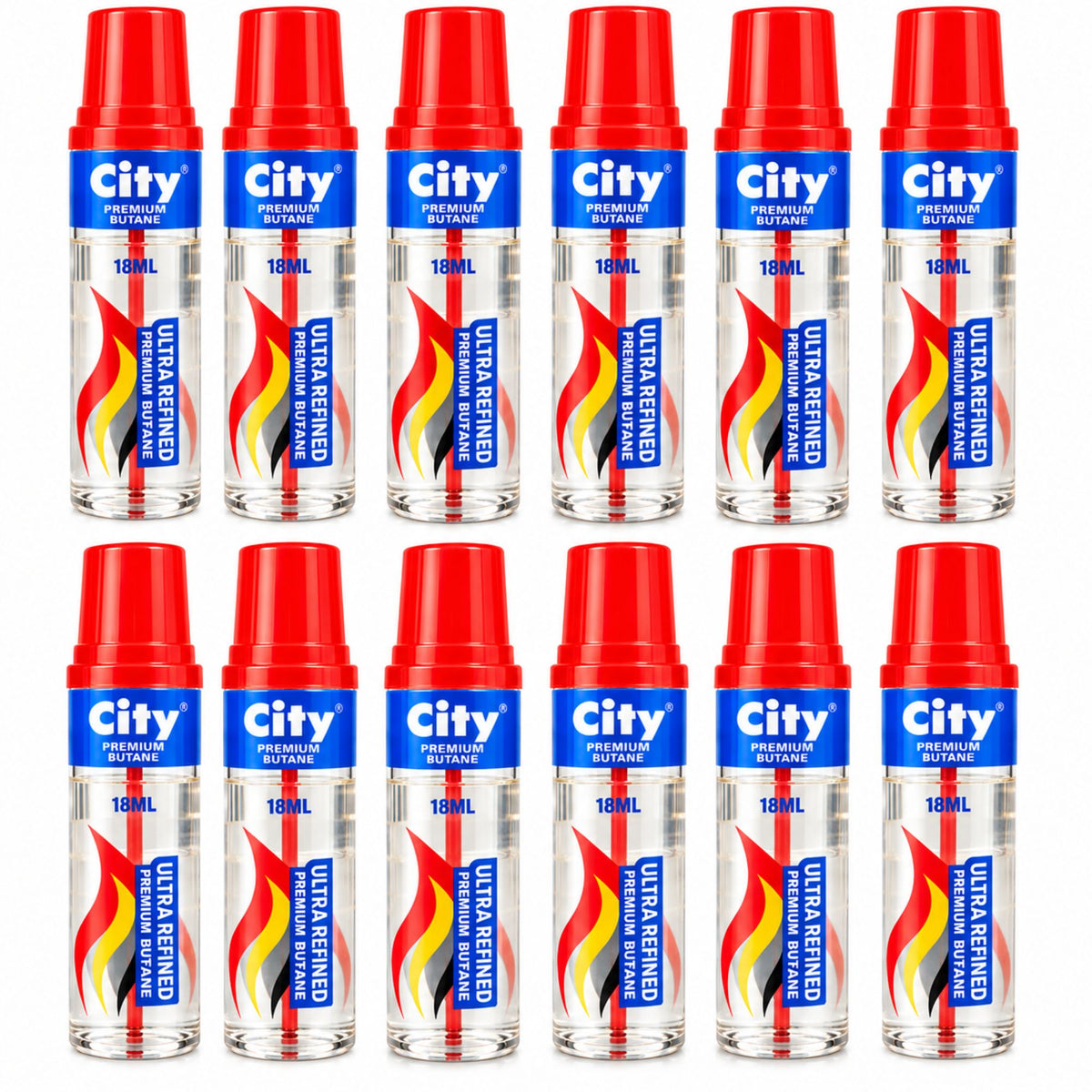 City Premium Butane Lighter Refill 18mL, Ultra Refined Fuel for Refillable Lighters