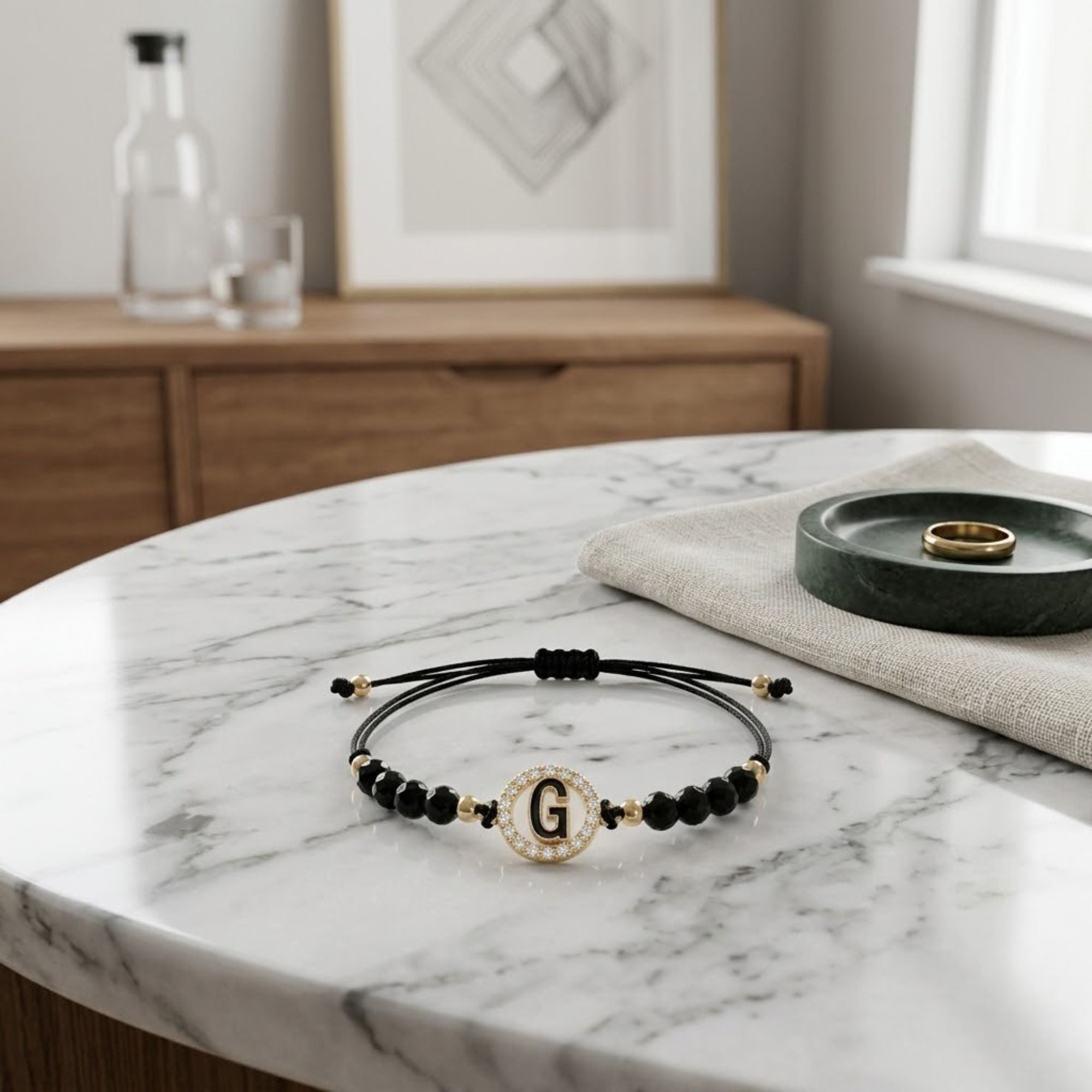 Alphabet Letter Black Adjustable Bracelet for Women Men Bracelets product image 13
