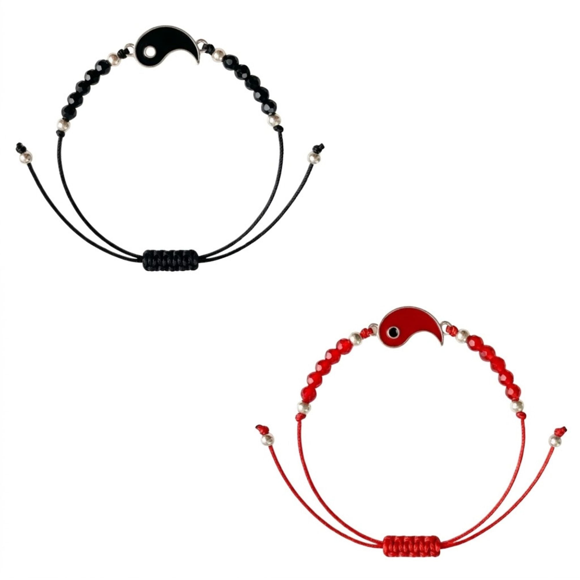 Yin Yang Beaded Adjustable Bracelet for Men & Women Bracelets main product image