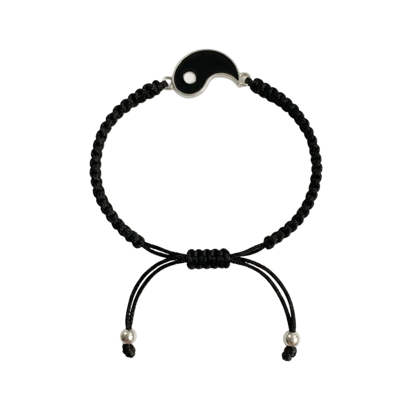 Yin Yang Harmony Symbol Adjustable Cord Bracelet