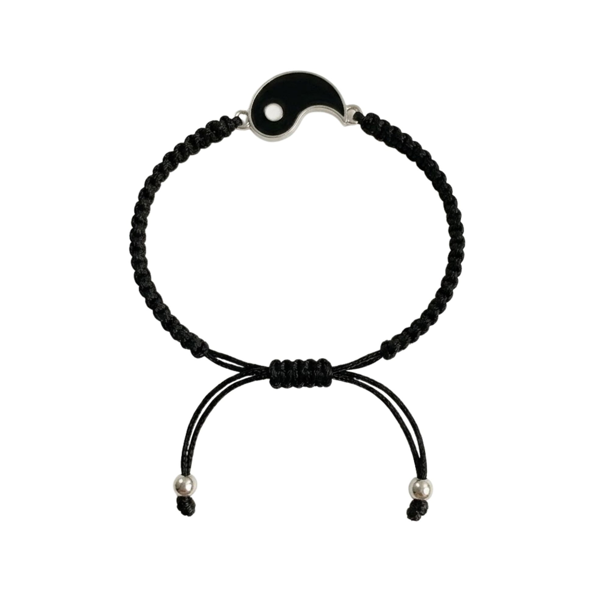 Yin Yang Harmony Symbol Adjustable Cord Bracelet