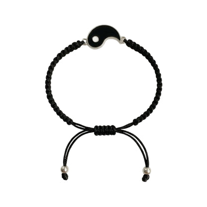 Yin Yang Harmony Symbol Adjustable Cord Bracelet