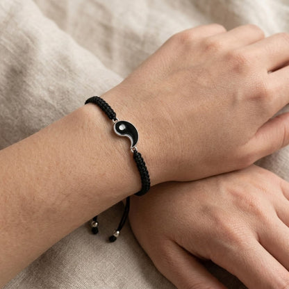Yin Yang Braided Cord Bracelet Symbol of Balance