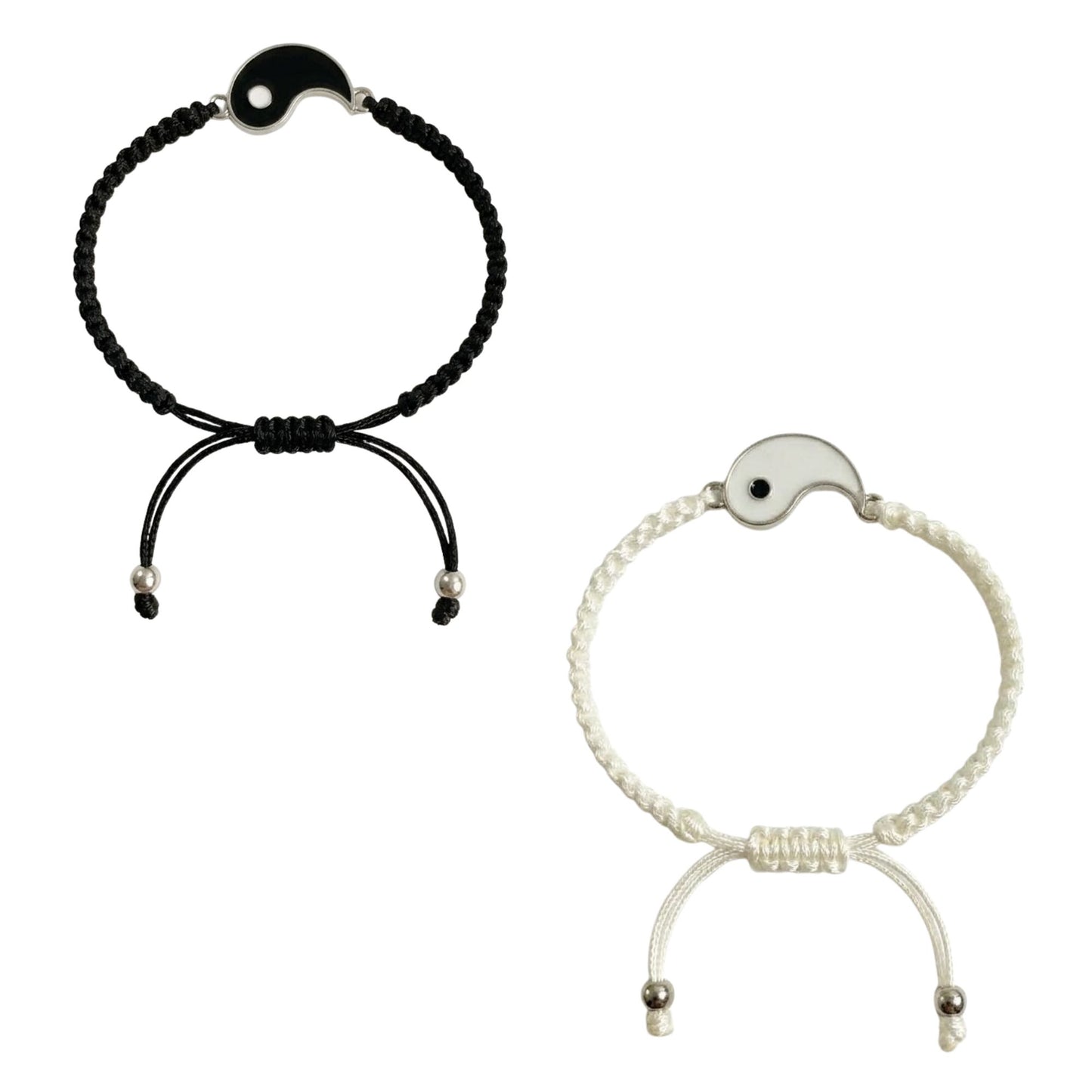 Yin Yang Symbol Adjustable Cord Bracelet for Balance