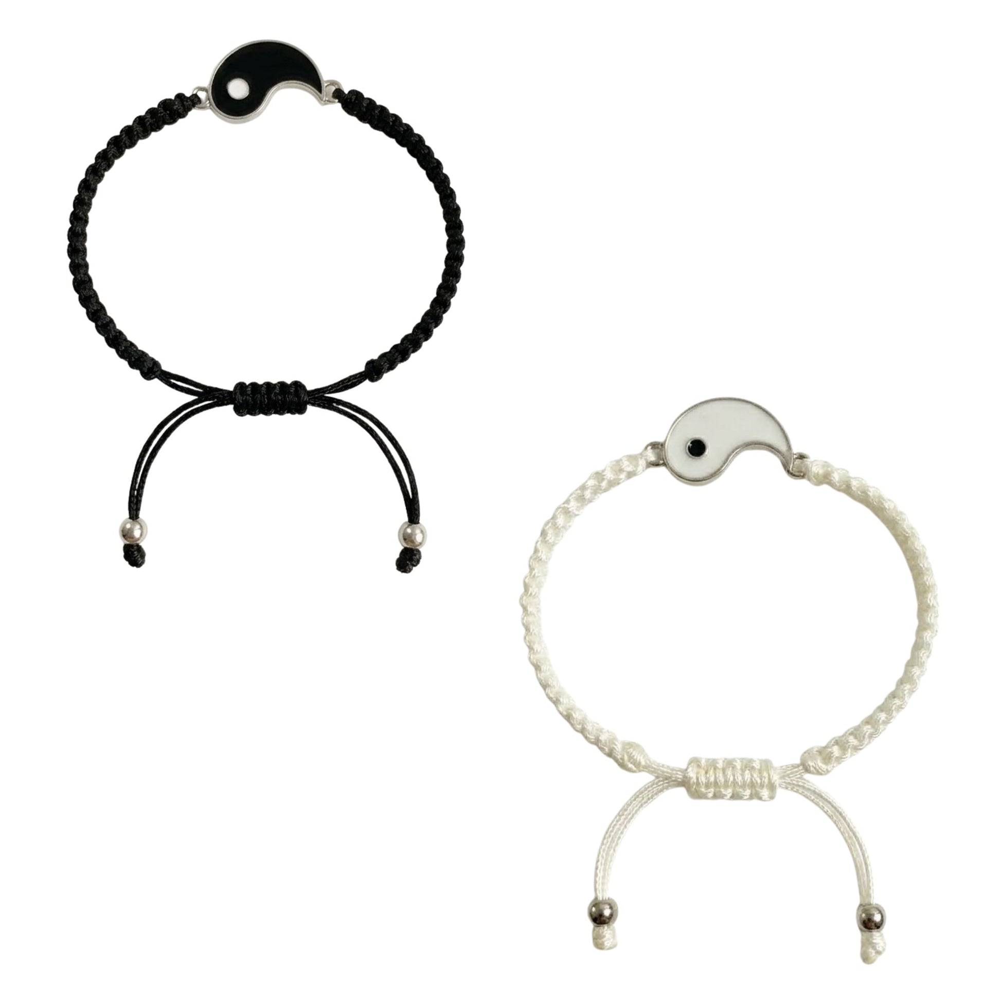 Yin Yang Symbol Adjustable Cord Bracelet for Balance