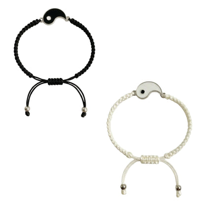 Yin Yang Symbol Adjustable Cord Bracelet for Balance