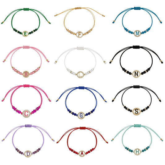 Unisex Alphabet Letter Colored Adjustable Beaded Bracelet Bracelets main product image