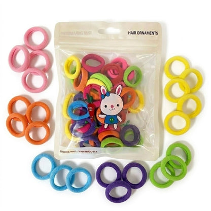40 PCS Multicolor Elastic Hair Ties for Girls & Kids Hair Bands main product image