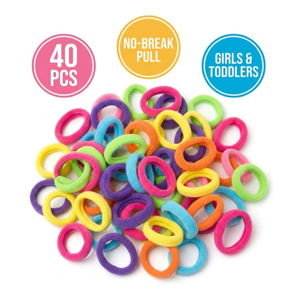 40 PCS Multicolor Elastic Hair Ties for Girls & Kids Hair Bands product detail image