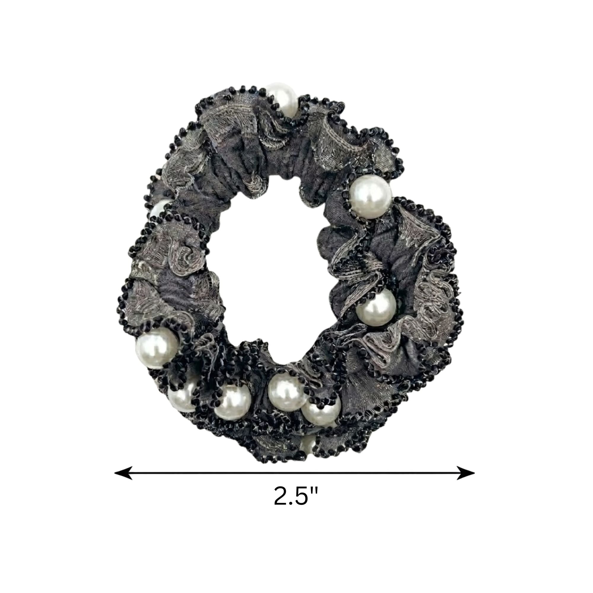 2.5" Pearl Lace Scrunchie Hair Ties for Women & Girls, 2 PCS Hair Bands product image 6