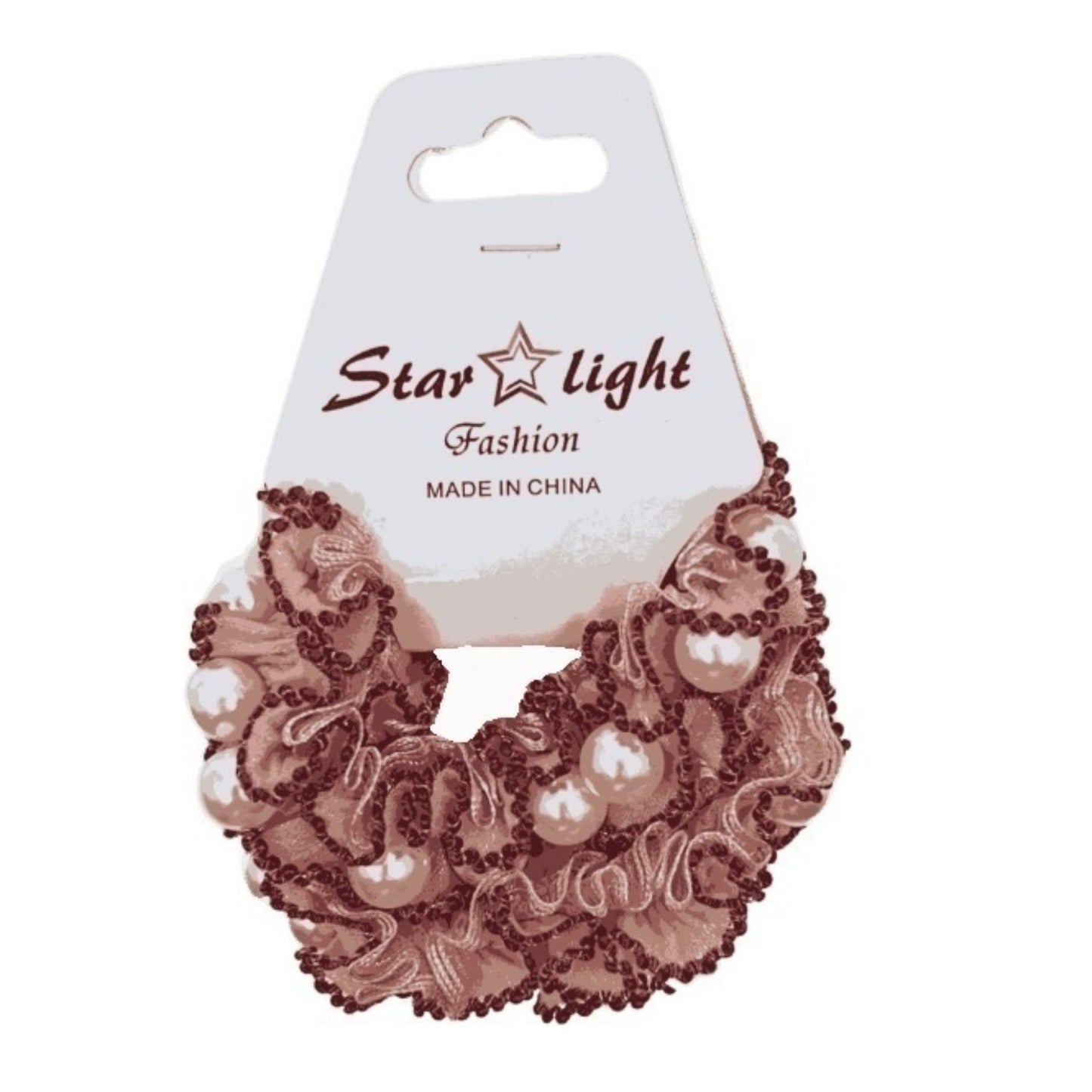 2.5" Pearl Lace Scrunchie Hair Ties for Women & Girls, 2 PCS Hair Bands size and feature image