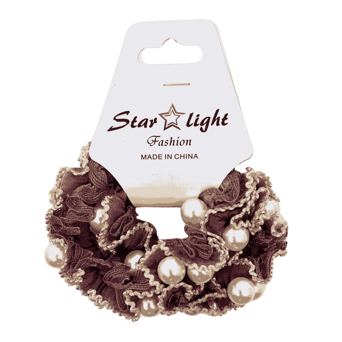 2.5" Pearl Lace Scrunchie Hair Ties for Women & Girls, 2 PCS Hair Bands lifestyle use image