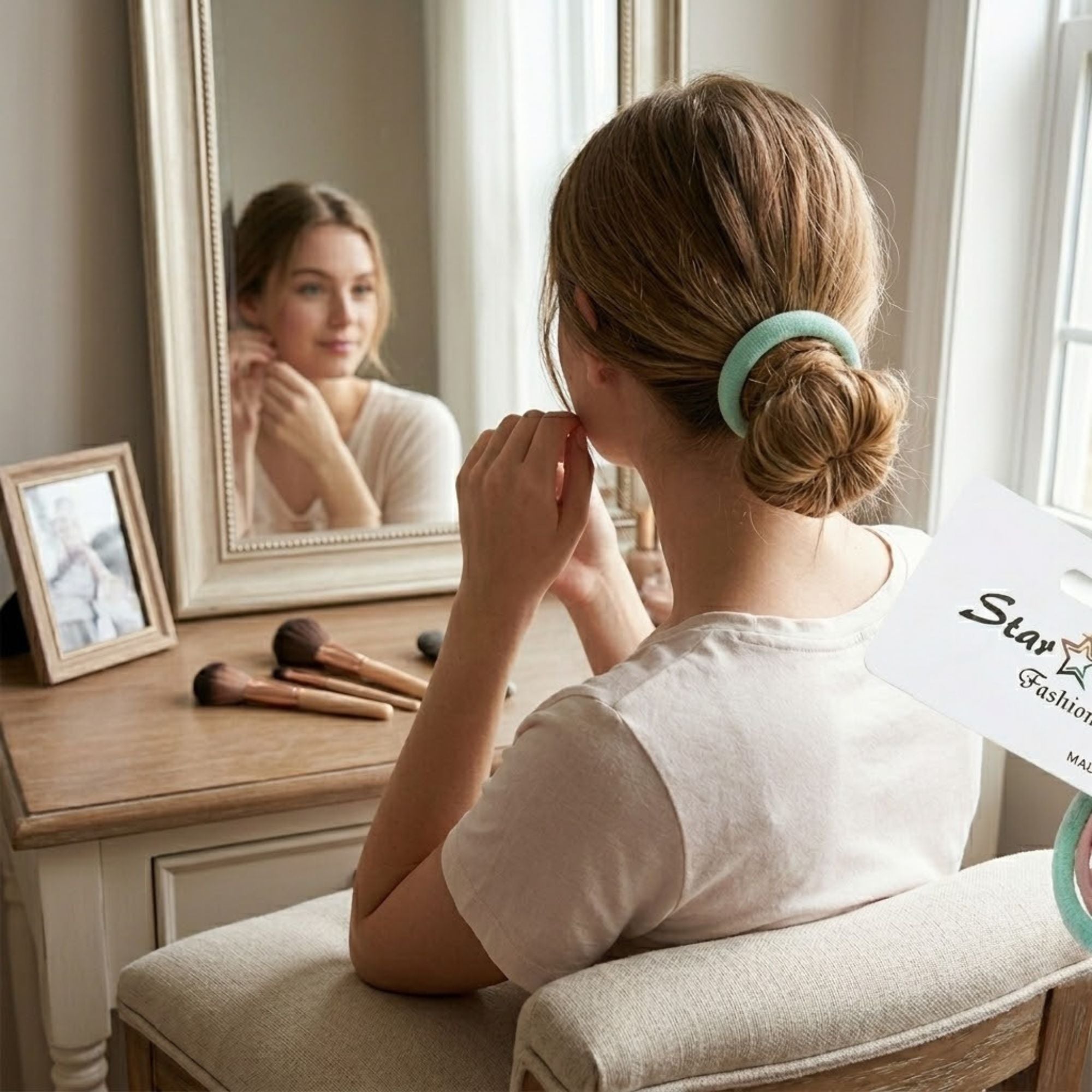 Premium Multicolor Soft Hair Ties Soft No Damage Elastic Bands Hair Bands lifestyle use image