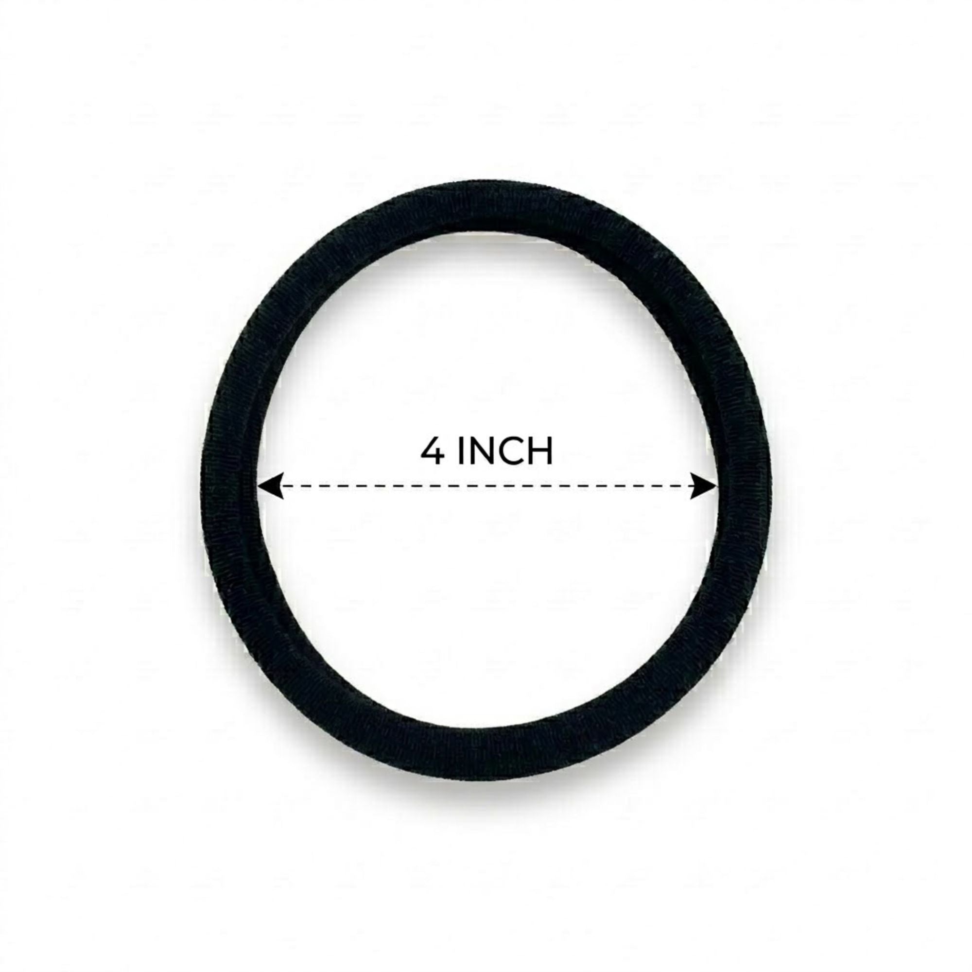 4" Black Elastic Hair Ties for Girls & Women, 5 Pcs Hair Bands product detail image