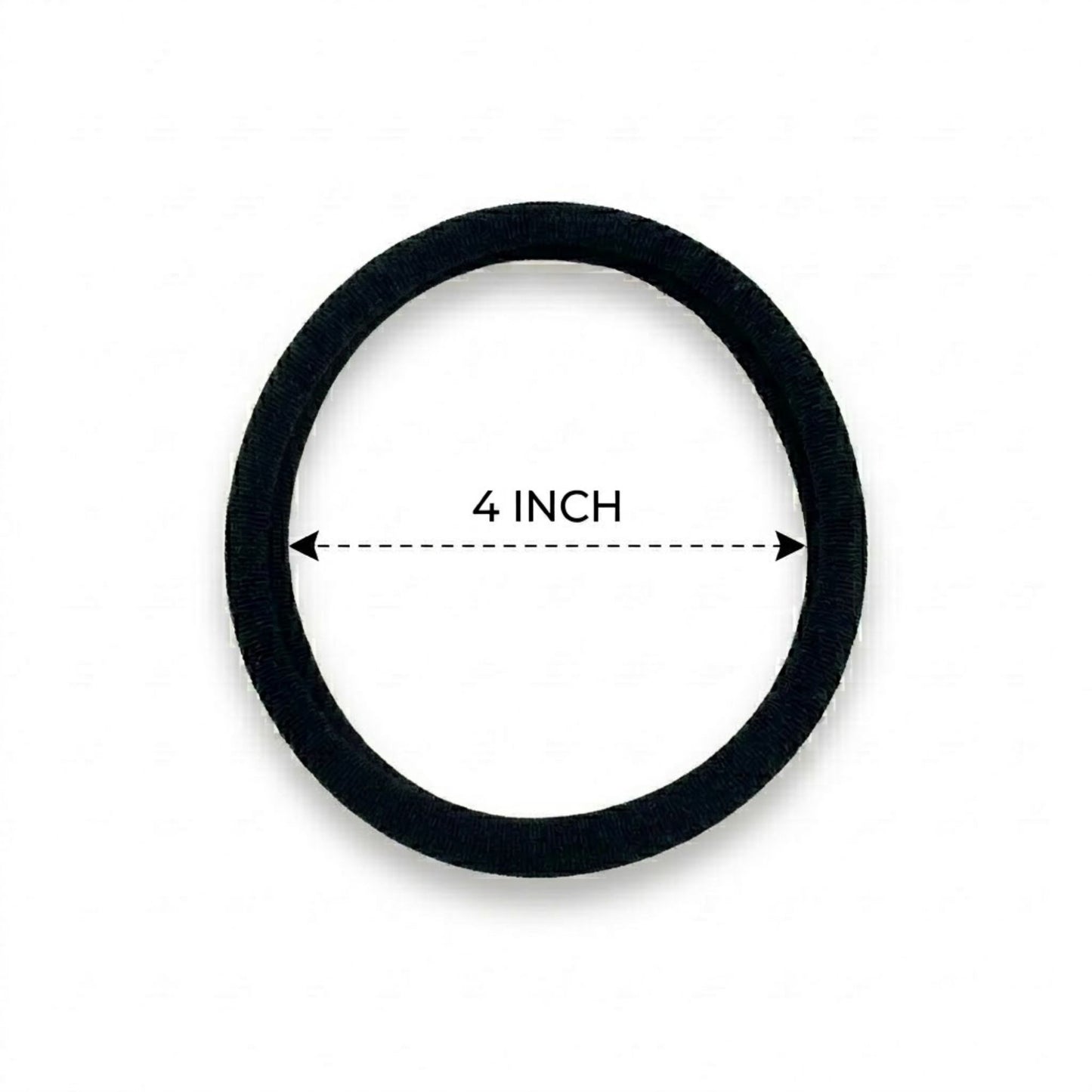 4" Black Elastic Hair Ties for Girls & Women, 5 Pcs Hair Bands product detail image