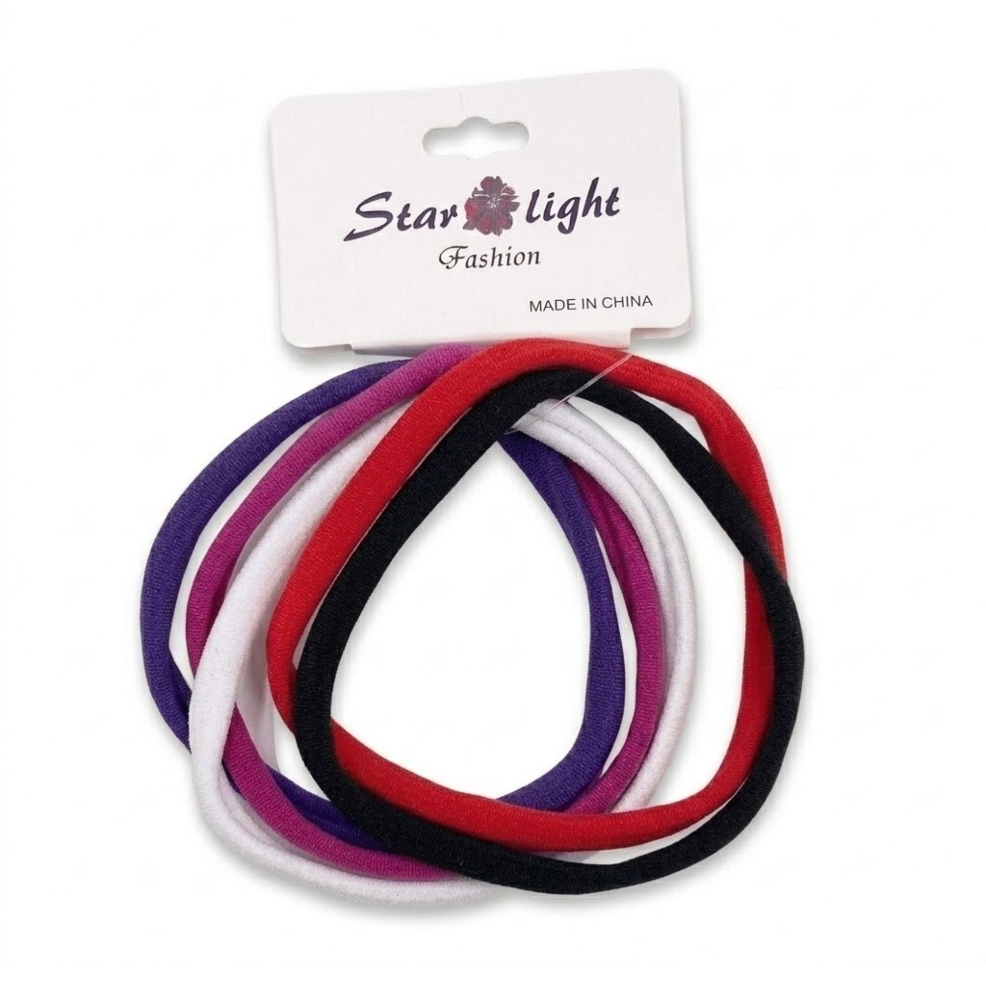 4" Large Assorted Colors Elastic Hair Ties for Women, 5 PCS Hair Bands main product image