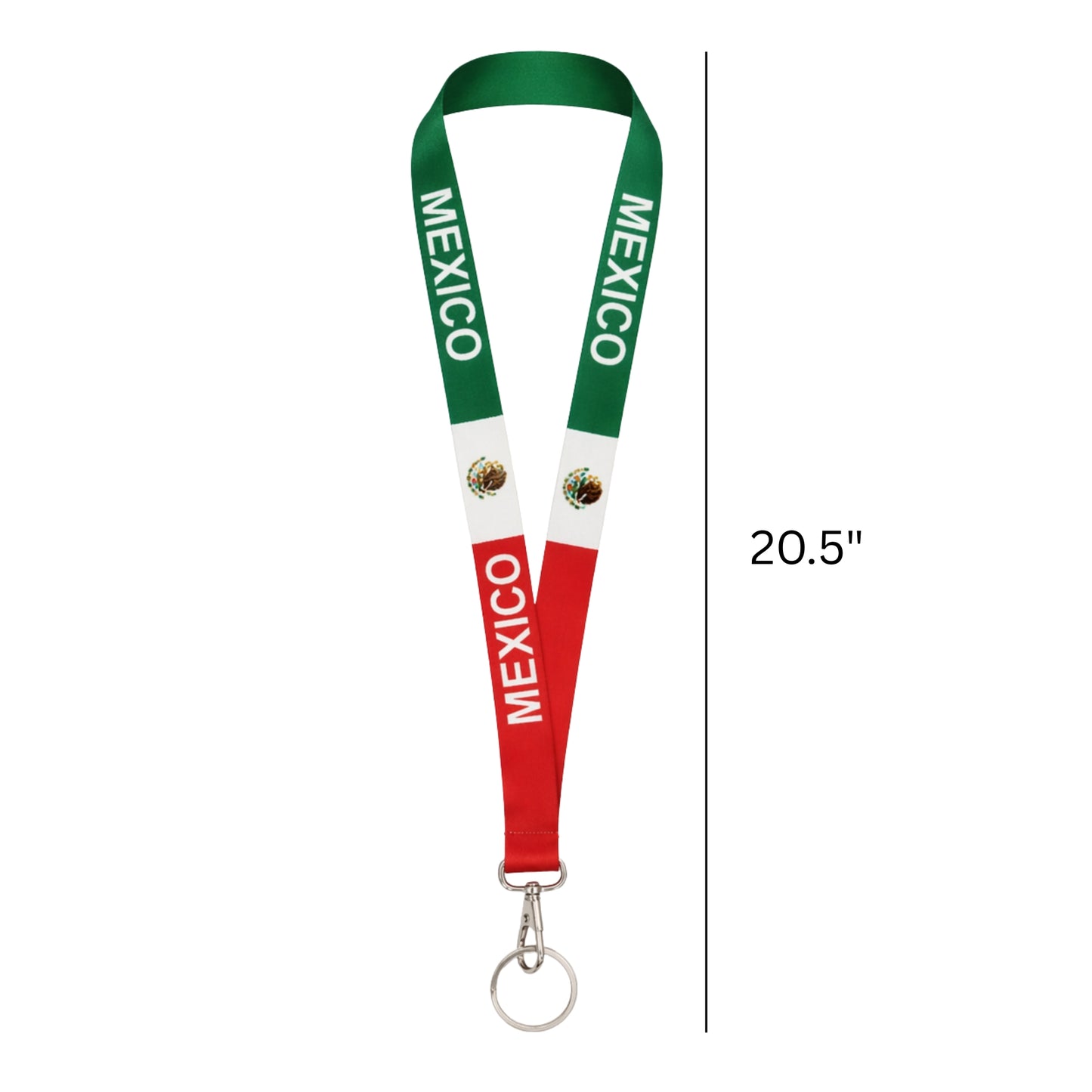 Durable 20.5" Mexico Flag Neck Strap Lanyard Keychain Holder