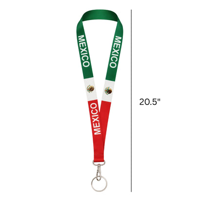 Durable 20.5" Mexico Flag Neck Strap Lanyard Keychain Holder