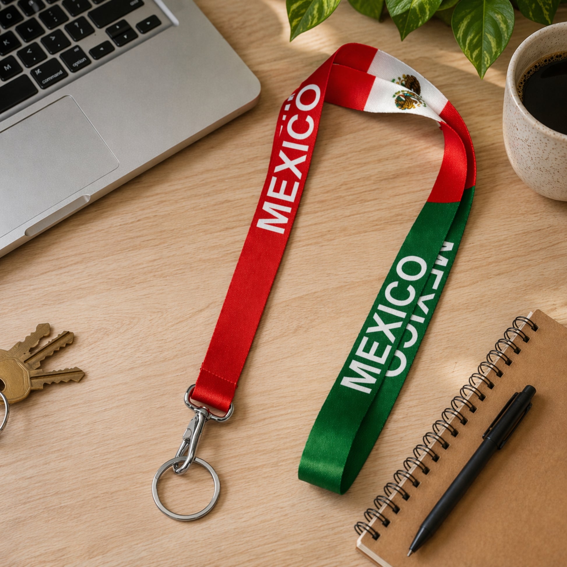 20.5 Inch Mexico Flag Lanyard Keychain Holder Neck Strap