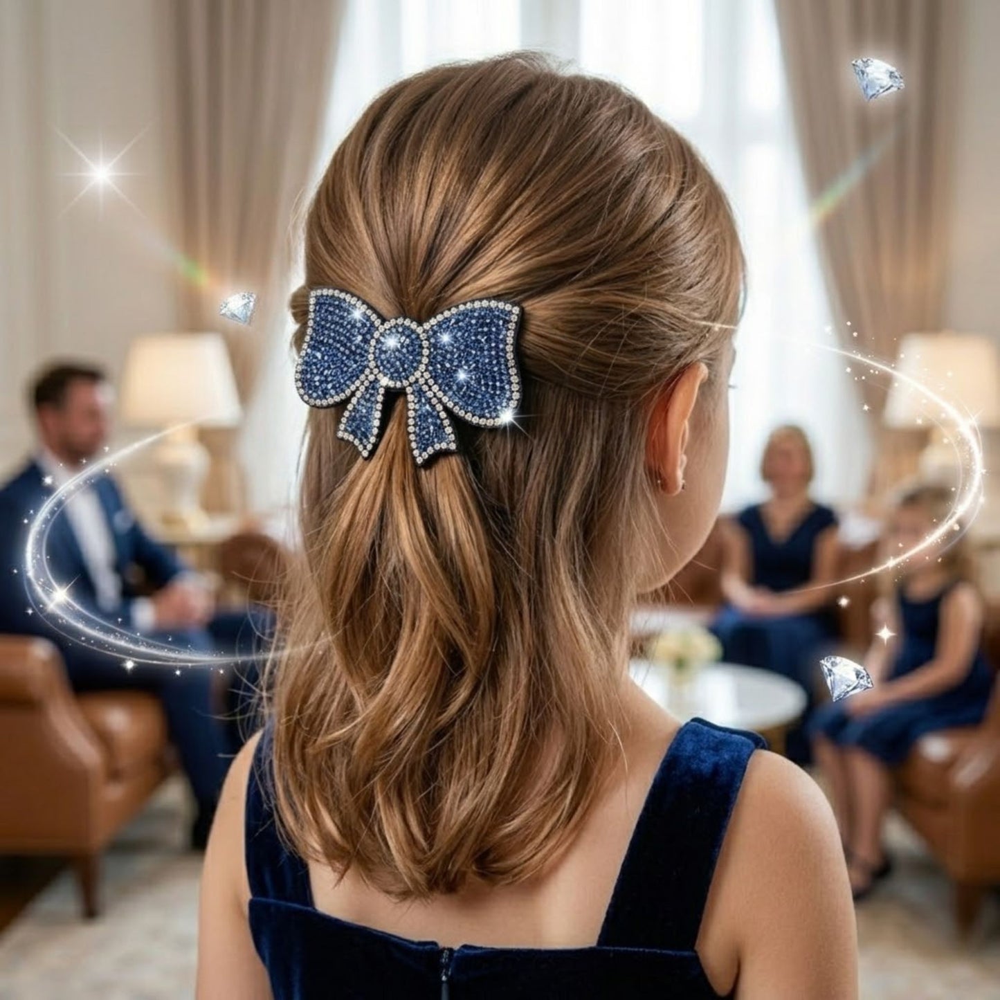 2.75" Sparkling Rhinestone Bow Knot Hair Barrette French Clip Hair Pins, Claws & Clips product image 11