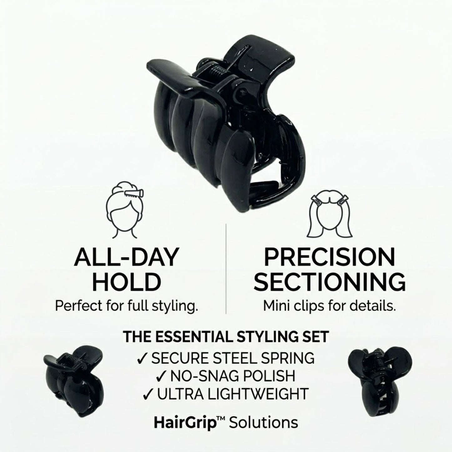 Durable Hair Claw Clips Set Strong Grip Styling Tool 3 PCS Hair Clipper & Trimmer Accessories product image 5