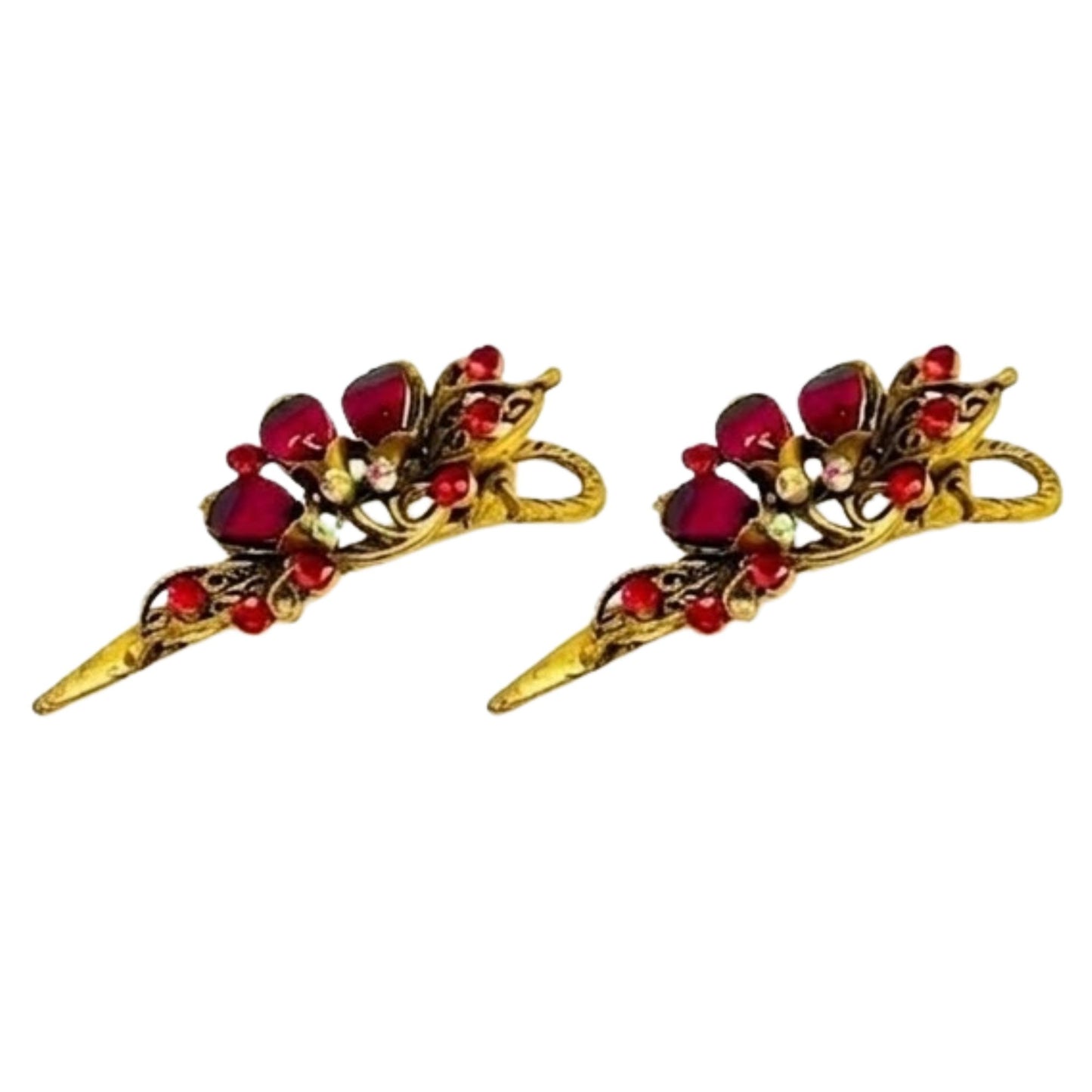 2 PCS Vintage Rhinestone Hair Clips for Women & Girls vintage hair clip size and feature image