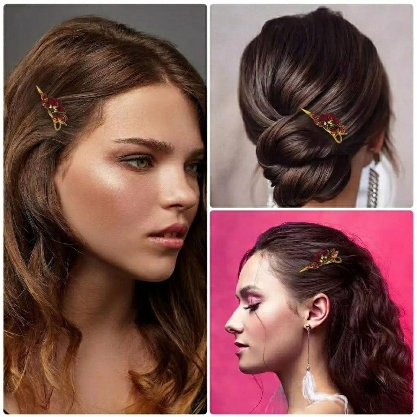 2 PCS Vintage Rhinestone Hair Clips for Women & Girls vintage hair clip product image 10