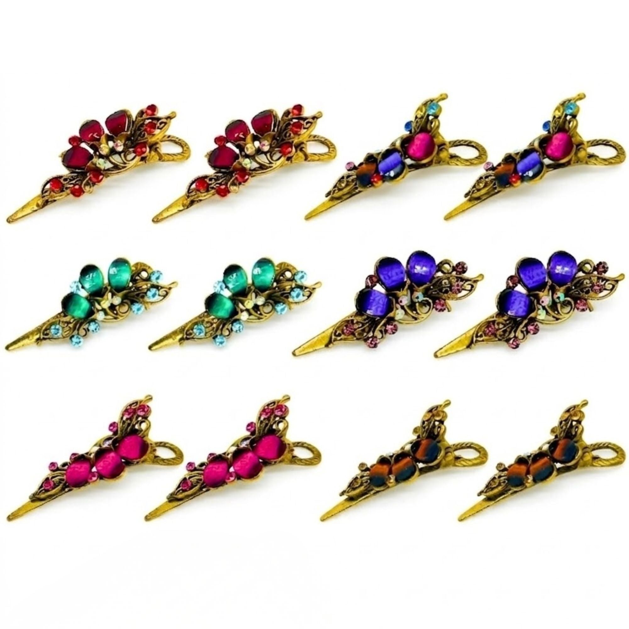 2 PCS Vintage Rhinestone Hair Clips for Women & Girls vintage hair clip main product image