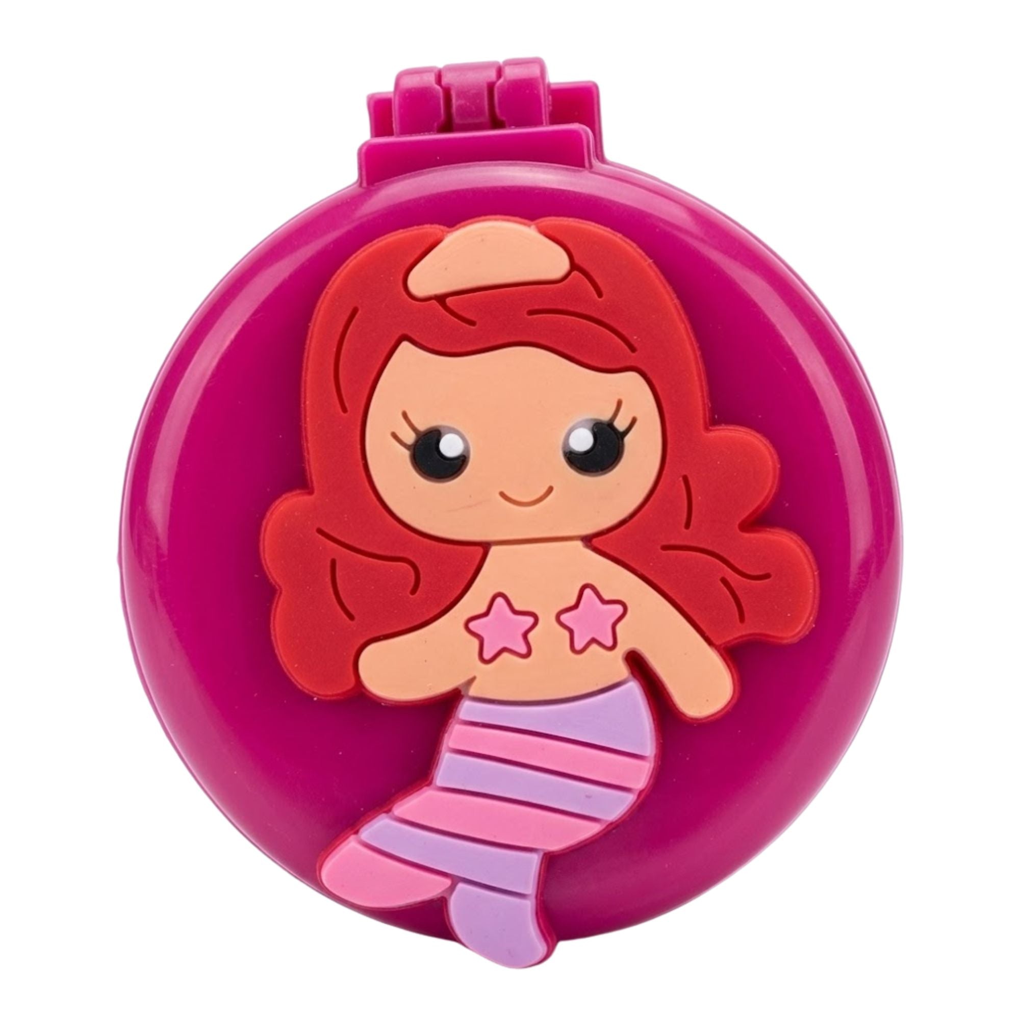 Kids Mermaid Makeup Mirror Hair Brush Compact Toy 1 Pack Foldable hair brushes size and feature image