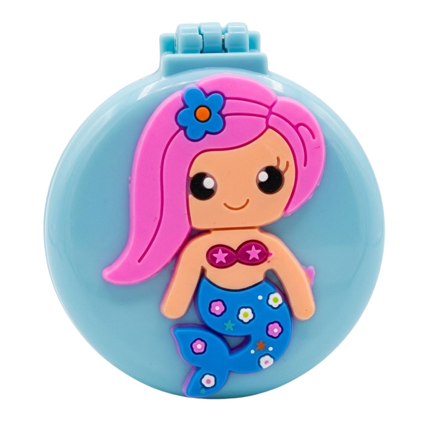 Kids Mermaid Makeup Mirror Hair Brush Compact Toy 1 Pack Foldable hair brushes lifestyle use image