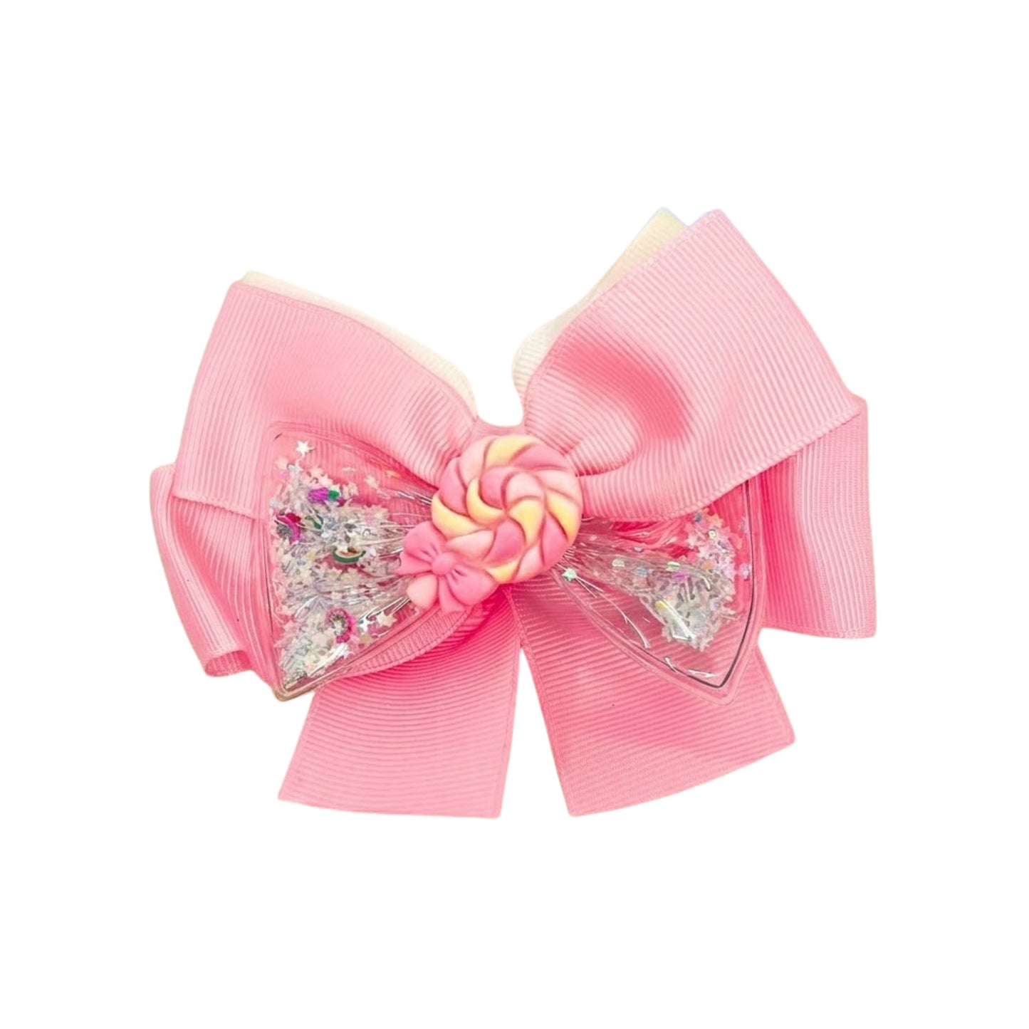 4.5" Candy Shaker Hair Bows 3D Lollipop Liquid Glitter Clips hair clips product detail image