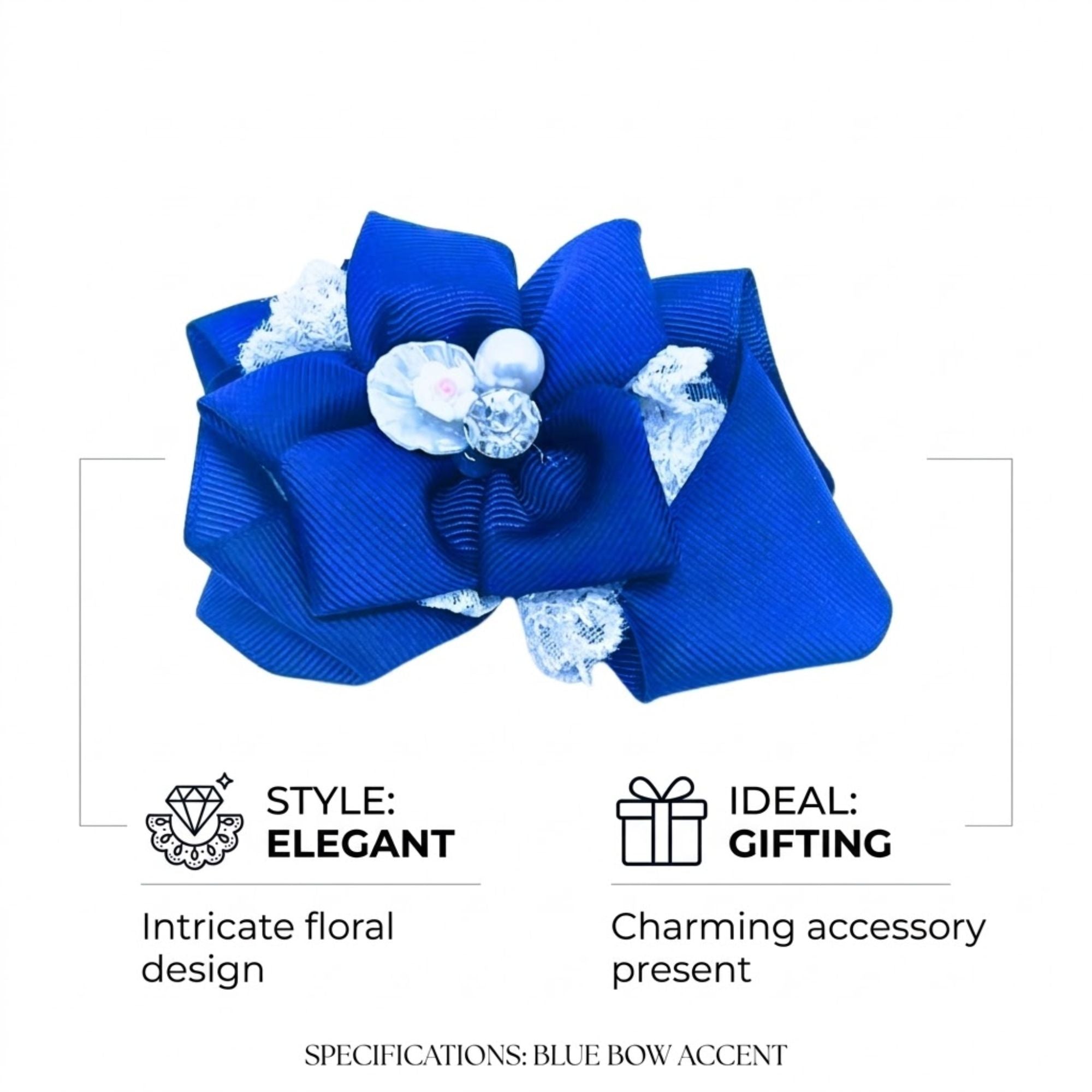 Elegant Grosgrain Ribbon Floral Bow Hair Clip Accessory hair clips product image 5