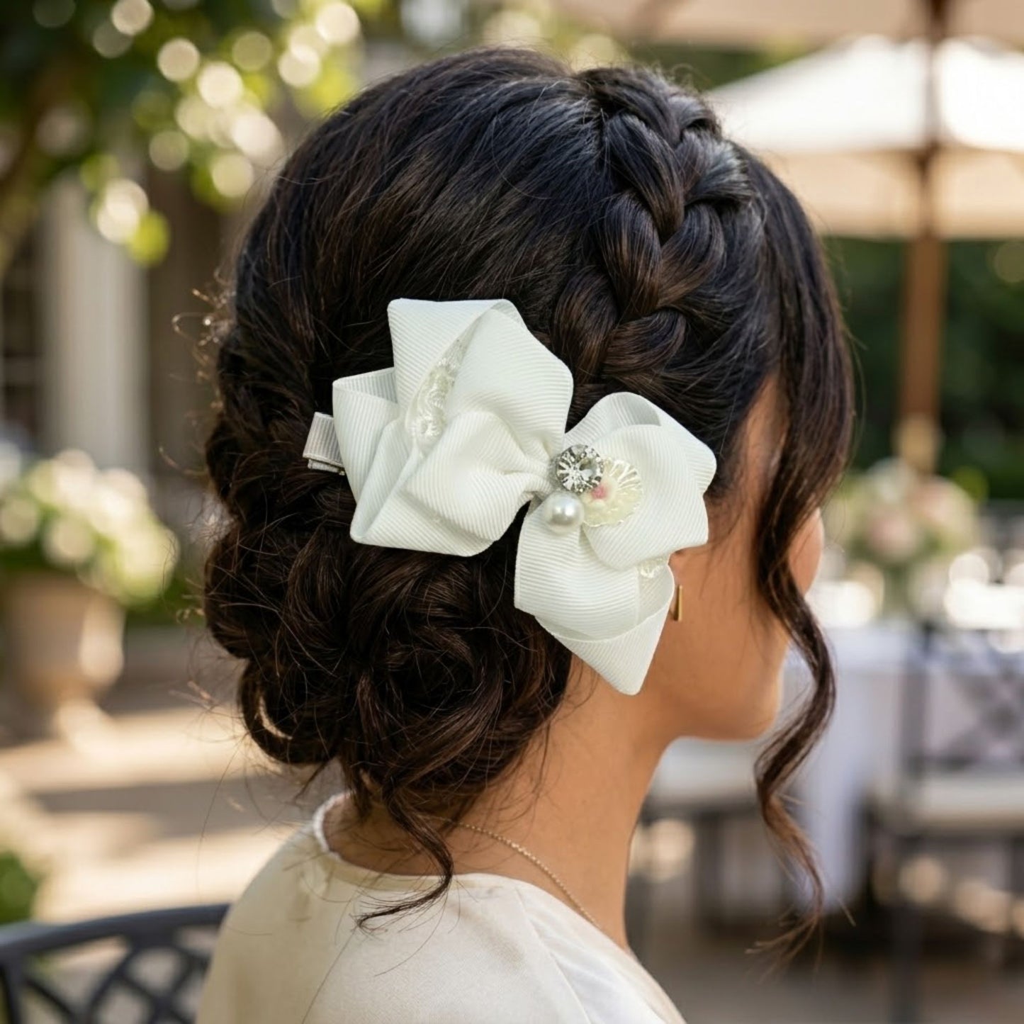 Elegant Grosgrain Ribbon Floral Bow Hair Clip Accessory hair clips product image 6