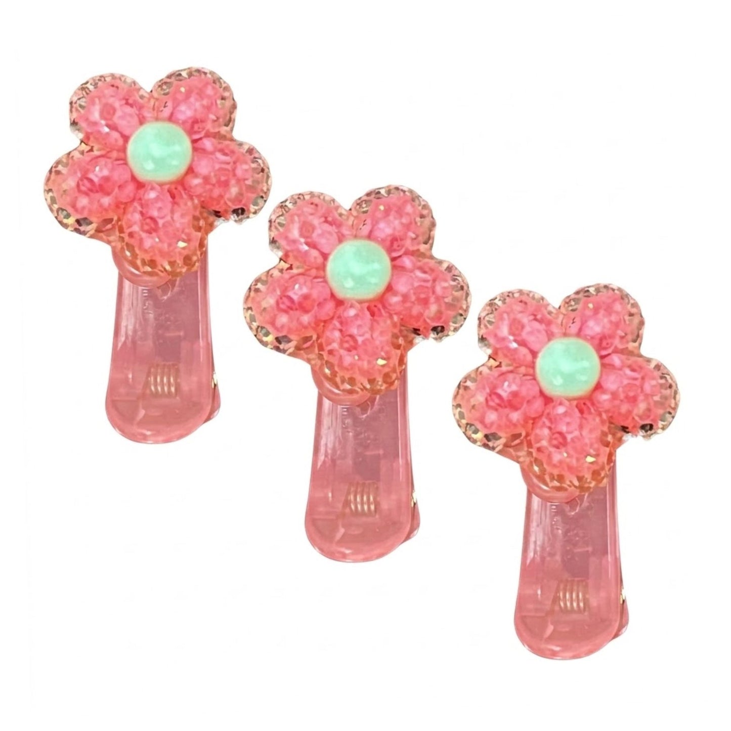 Sparkling Flower Hair Clips for Toddlers and Kids 3 Pieces Hair Pins, Claws & Clips product detail image