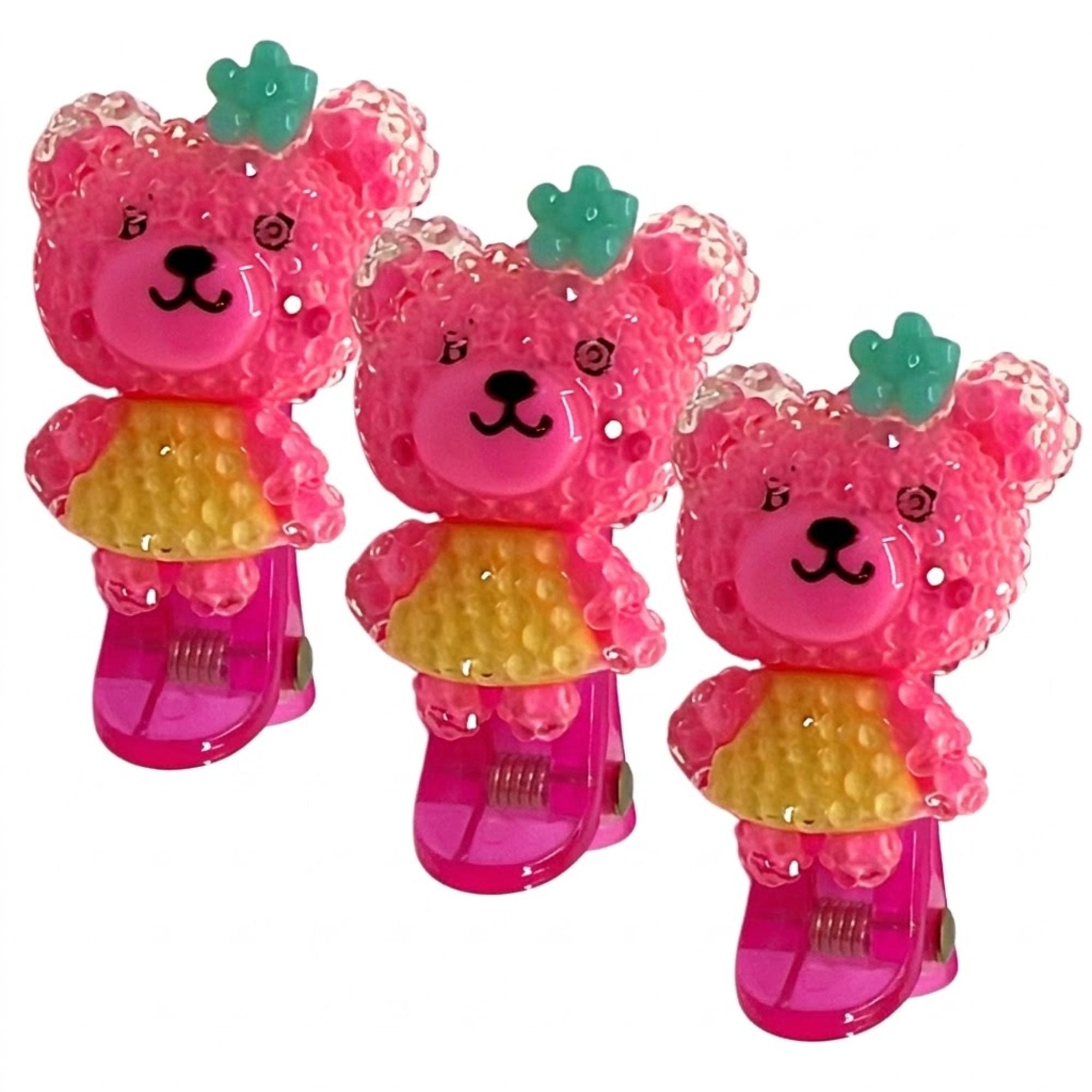 Cute Bear Hair Clips Spring Resin Mini Hair Pins 3 Pieces Hair Pins, Claws & Clips product detail image