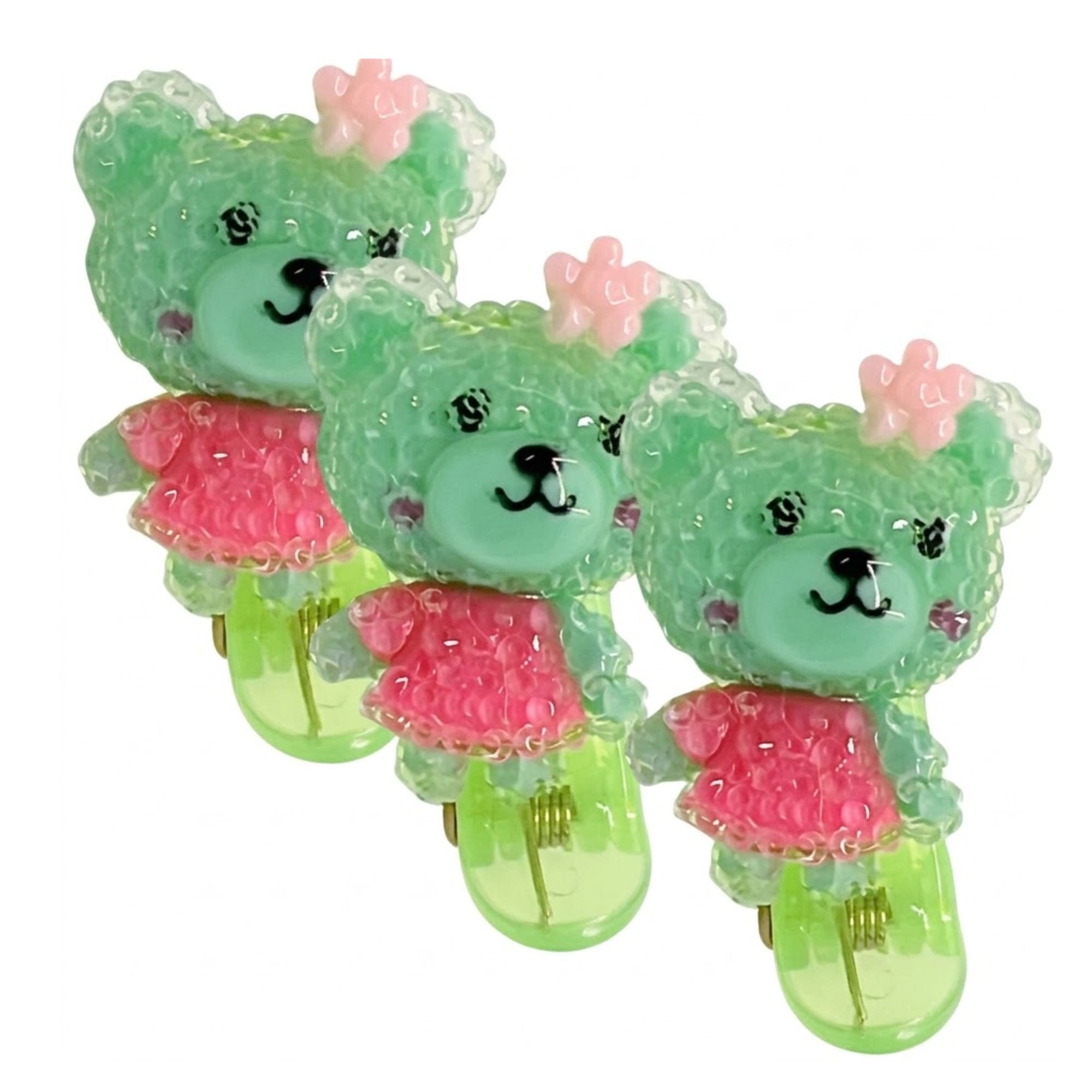 Cute Bear Hair Clips Spring Resin Mini Hair Pins 3 Pieces Hair Pins, Claws & Clips product image 5