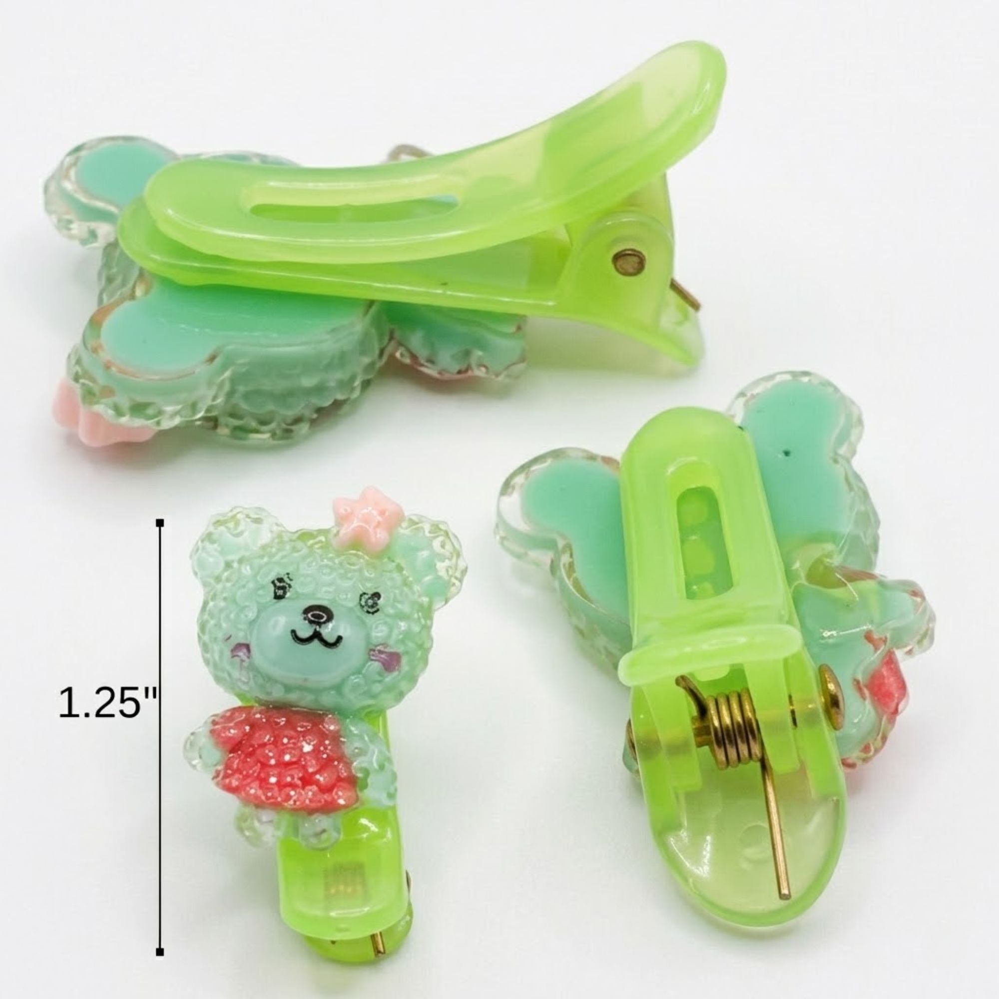 Cute Bear Hair Clips Spring Resin Mini Hair Pins 3 Pieces Hair Pins, Claws & Clips product image 6