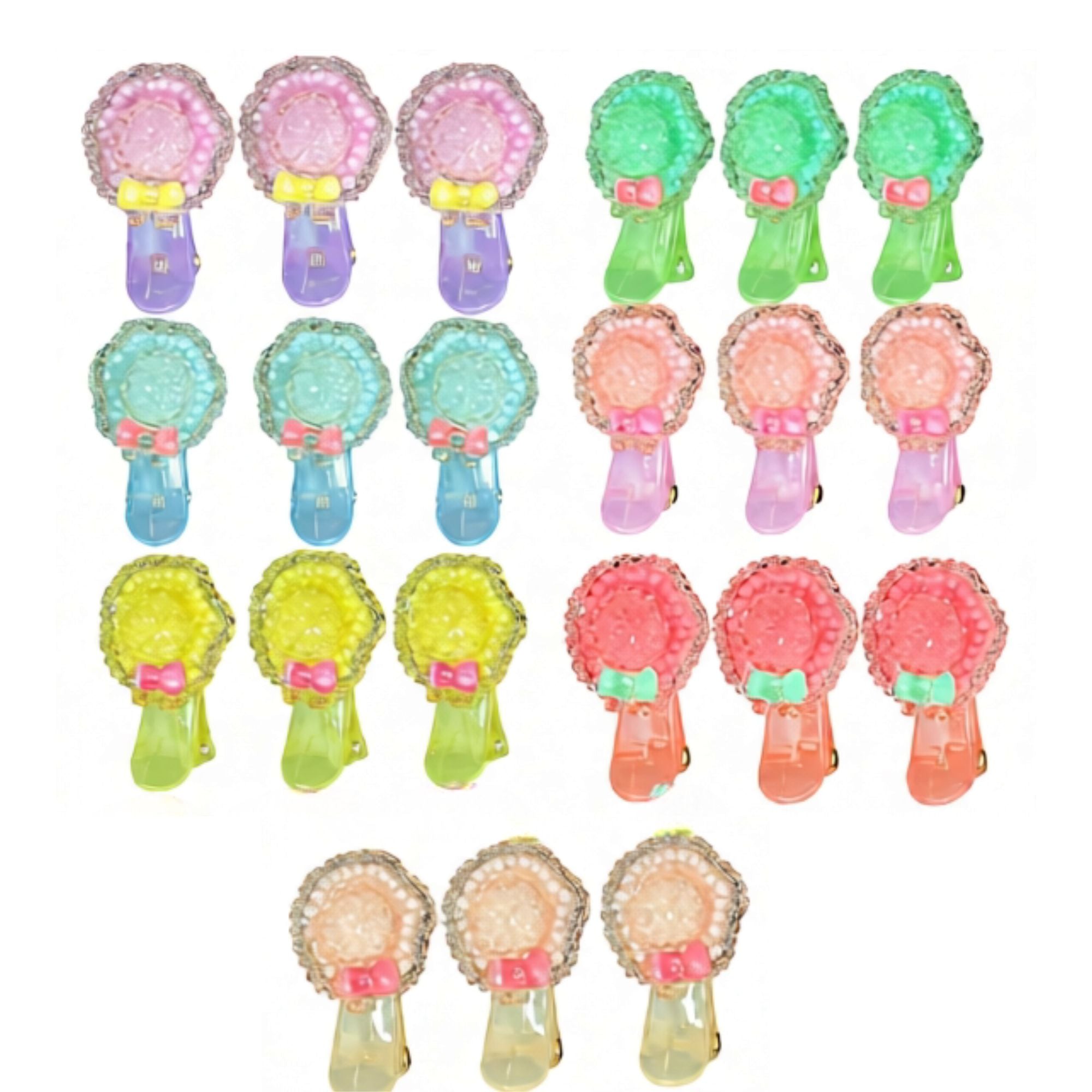 Elegant Acetate Floral Charm Duckbill Hair Clips for Kids 3 Pack Hair Pins, Claws & Clips main product image