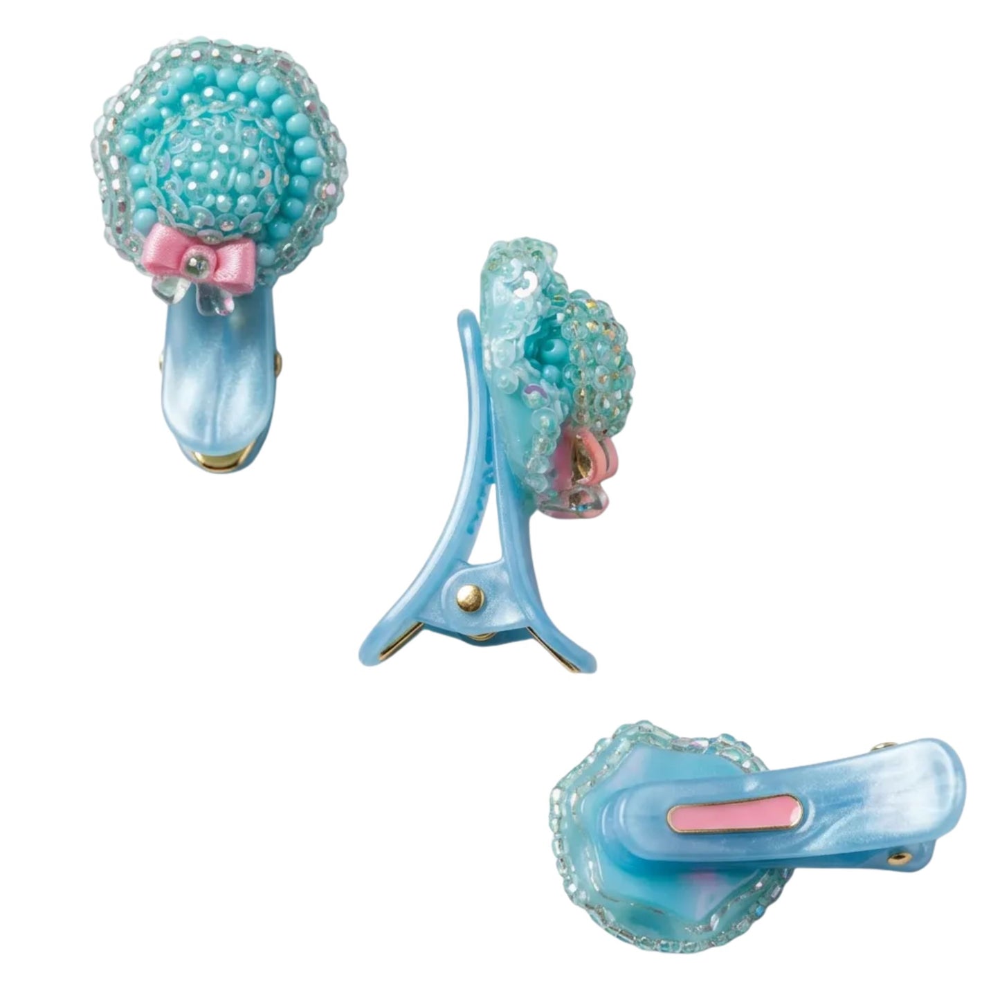 Elegant Acetate Floral Charm Duckbill Hair Clips for Kids 3 Pack Hair Pins, Claws & Clips product detail image