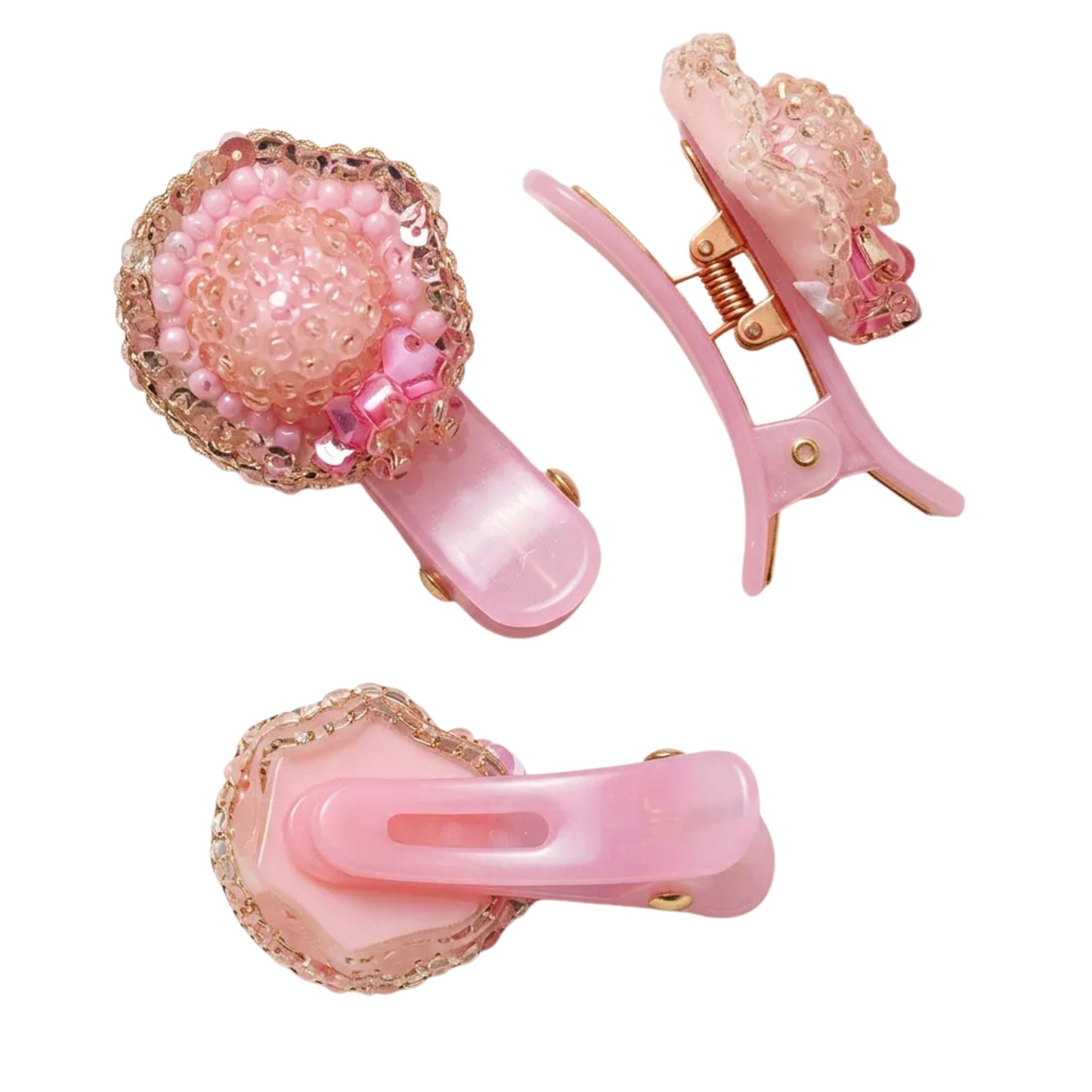 Elegant Acetate Floral Charm Duckbill Hair Clips for Kids 3 Pack Hair Pins, Claws & Clips size and feature image
